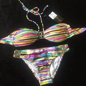 Colourful Striped Bikini